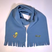 Tweety Looney Tunes Blue Fleece Fringe Scarf