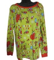 Dr. Seuss Grinch Sleepwear Women's Plus Long Sleeve Top Size L