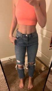 High Waisted Ankle Jeans