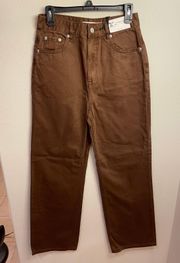 NWT  Super High Rise 90’s Straight Leg Jeans - Brown