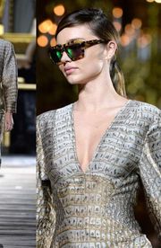 Stella McCartney Runway Crocodile Jacquard V-Neck Open Back Slit Dress Size 2