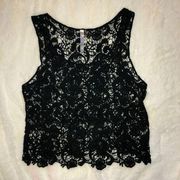 Black Laced Detailing Cover Up Top