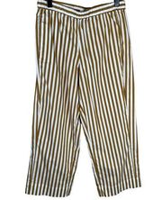 AYR Womens The Beach Club Pants Size Large L Baguette Striped Wide Leg Cropped