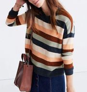 Madewell Wool Alpaca Pullover Sweater in Elmwood Stripe Size Medium