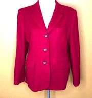 L.L. Bean Blazer Red Petite Boxy Pocket Petite 10P