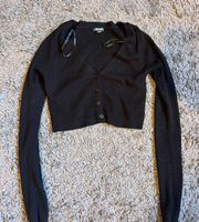 Cropped Black Cardigan