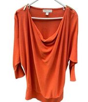 MICHAEL Michael Kors size L dolman sleeved draped neckline*