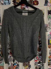 Perfect Pullover Sweater Knit Gray Fitted