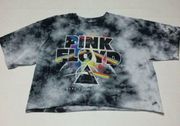 Pink Floyd Dark Side Of The Moon Crop Top Cropped Tee Tie Dye Size XL T-shirt