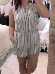 size medium striped romper