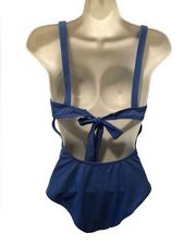 J. Crew Factory Bow-Back One-Piece Swimsuit Blue Sz S G5824 Summer Beach Pool