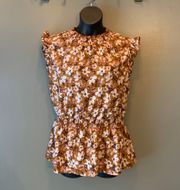 Floral Print Sleeveless Blouse