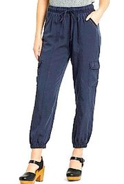 NWT Knox Rose Navy/Black Iris Cargo Jogger Pants Size Small