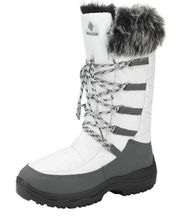 (Size 12) Dream Pairs Women Waterproof Winter Snow Boots Faux Fur Grey/Taupe