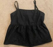 Black Sleeveless Spaghetti Top Size 14