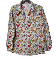 New Handmade Looney Tunes characters print long sleeve shirt relaxed size M