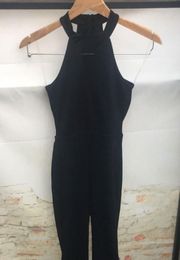 NWT Halter Neckline Mesh Cutouts Jumpsuit