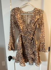 Cheetah Print Wrap Dress