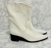 White Jenny Croc Cowboy Boots