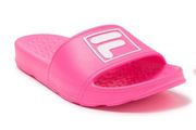 Fila Big Box Logo Slide Sandals Neon Pink Sz 10