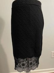 Free people black lace pencil skirt