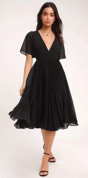 Black Midi Ruffled Dress 