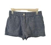 Woman’s Blue 100% Cotton Shorts, Sz 4.