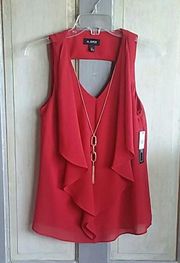 NWT A. BYER dressy flowy tank with necklace