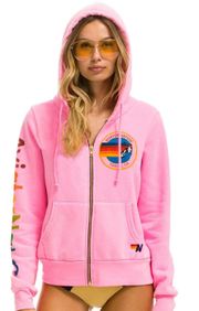 Zip Up Hoodie Neon Pink