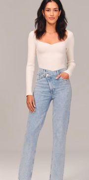 Abercrombie & Fitch Abercrombie Ultra High Rise 90s Criss Cross Petite Jeans
