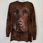 The Mountain Chocolate Brown Lab Tie Dye Long Sleeve T Shirt Unisex M