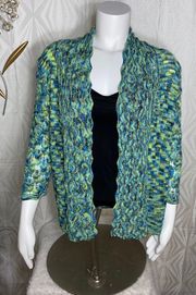 United States Sweater Company/ Ocean Colored Knit Cardigan