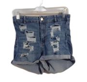 Size 12 stretch destroyed cuffed denim jeans Divided womens high waist