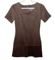 Lovemarks brown faux suede mini dress size XS