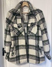 Avec Les Filles Zip Front Plaid Raglan Zip Shacket size XS