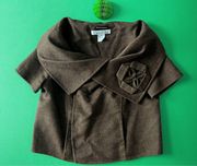 jacket size 2 brown wool cropped