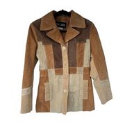 Me Jane Genuine Leather Multicolor Patchwork Jacket Sz M Women’s