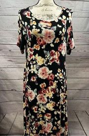 Agnes & Dora medium Black dress with flowers -2431