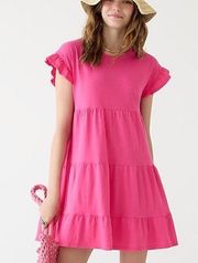 J. Crew Pink Flutter Sleeve Mini Dress