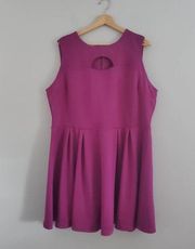 Bongo Plus Women's Sleeveless Purple Mini A-line Dress 1X