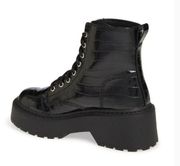 Steve Madden  Black Slasher Platform Lug Sole Croc Print
Combat Boots