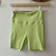 Muted Neon Green Aerie High Rise Biker Shorts