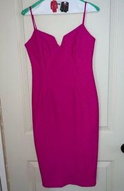 ANGL Hot Pink Sheath Spaghetti Strap Cocktail Dress Size Medium