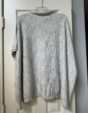 Retrod Grey White throw over poncho sweater oversized cozy  casual preppy