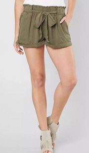 Fabric Tie Front Shorts 