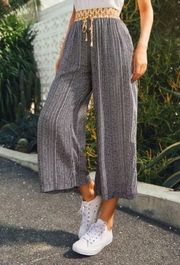 Simple by Suzanne Betro Wide Leg Black & White Trim Drawstring Harem Pants 2X