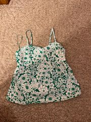 Green Blouse Tank Top