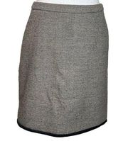 Maxmara Womens Pencil Skirt Silk Wool Blend Gray Pocket Size 8