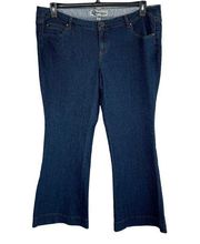 Boom Boom SZ 20W Wide Leg Jeans Mid-Rise Pockets Zip-Fly Medium Wash Blue Womens