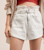 Paperbag Denim Shorts